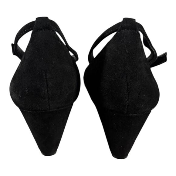 Julianne Hough Sole Society Leather Wedge Heels Black Tan Size 9 M - Picture 5 of 8